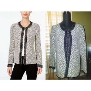 JM Collection Jacquard Flyaway Cardigan f/ Macy's